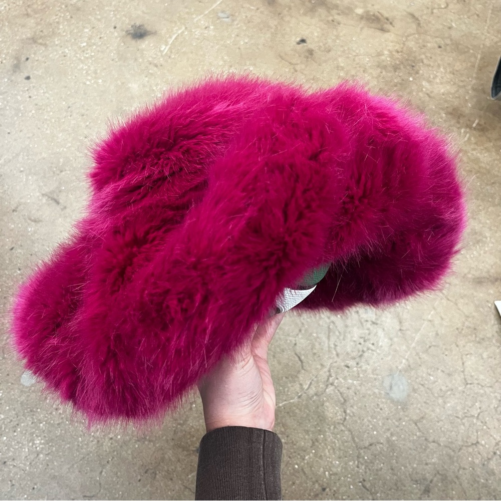 Emma Brewin oversized faux fur Marion Hat, handmade